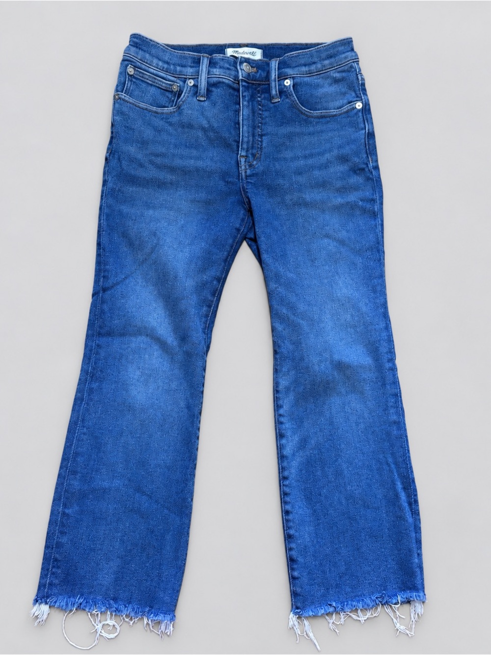 Madewell Cali Demi-Boot Jeans 28P Petite High Rise Raw Hem Medium Wash Classic